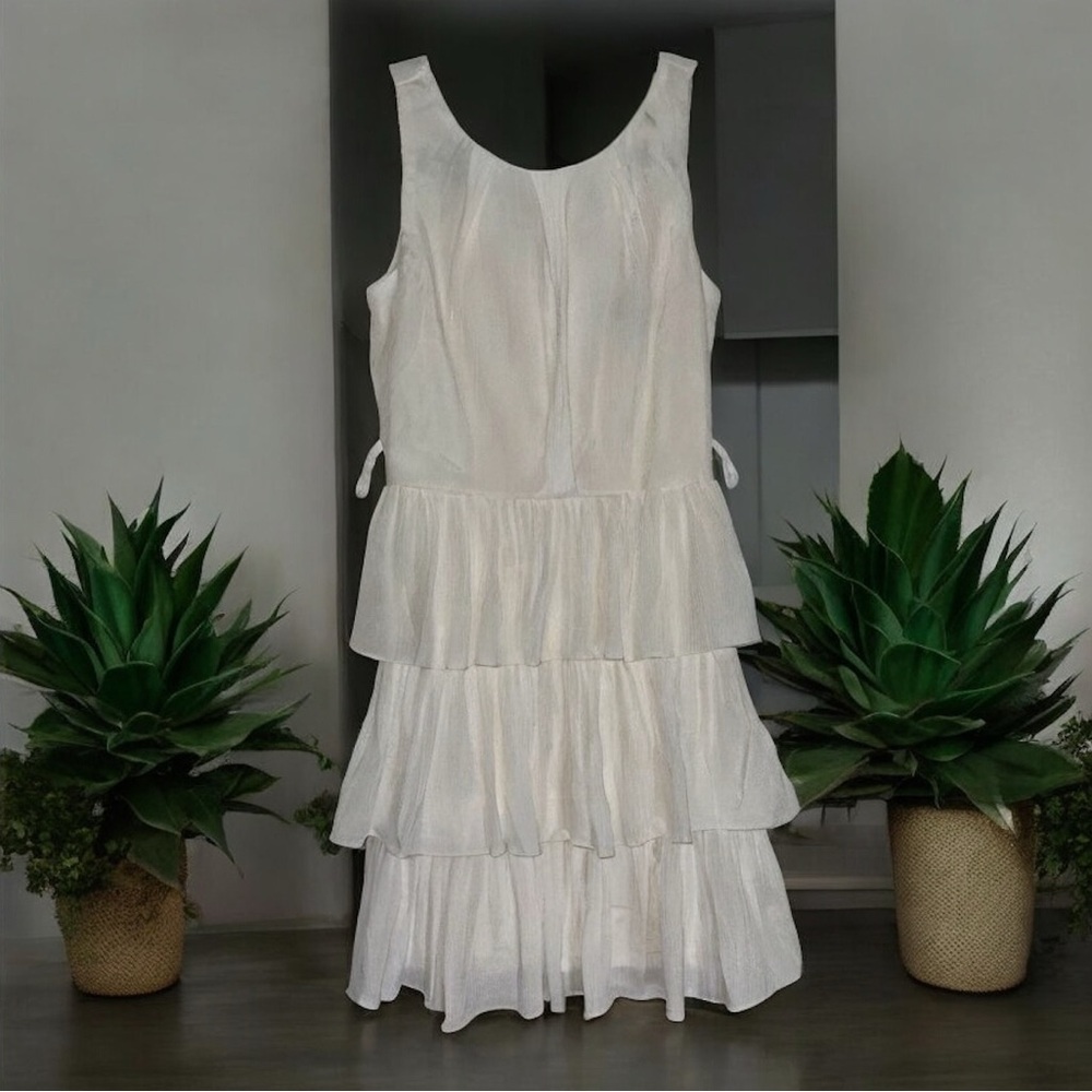 Teeze Me White Layered Midi Dress